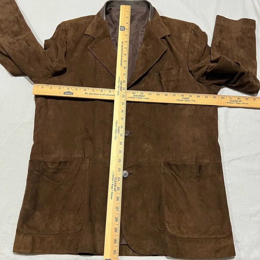 Moreschi Mens Brown Suede Single Breasted Notched Blazer Jacket Coat Spain 52